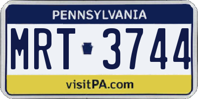 PA license plate MRT3744
