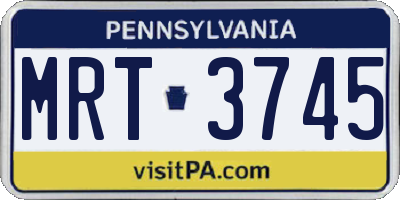 PA license plate MRT3745