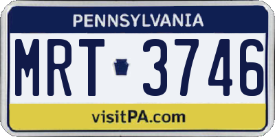 PA license plate MRT3746