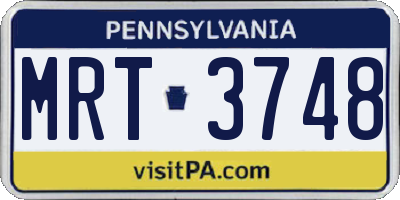 PA license plate MRT3748