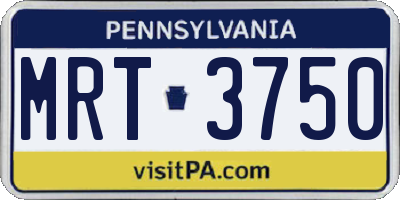 PA license plate MRT3750