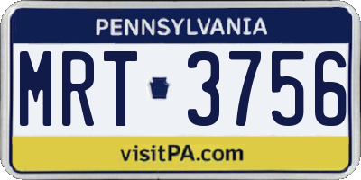 PA license plate MRT3756