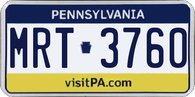 PA license plate MRT3760