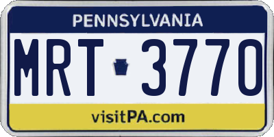 PA license plate MRT3770