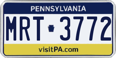 PA license plate MRT3772