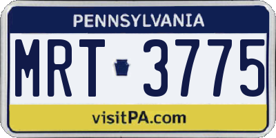 PA license plate MRT3775