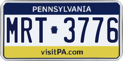 PA license plate MRT3776