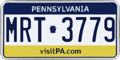 PA license plate MRT3779