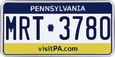 PA license plate MRT3780