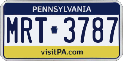 PA license plate MRT3787