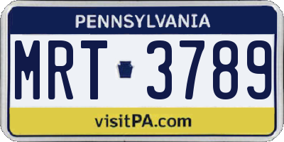 PA license plate MRT3789