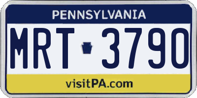 PA license plate MRT3790