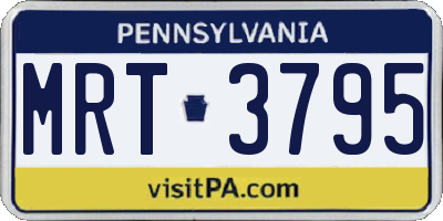 PA license plate MRT3795