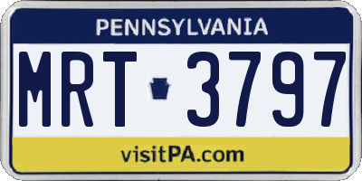 PA license plate MRT3797