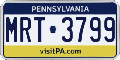 PA license plate MRT3799
