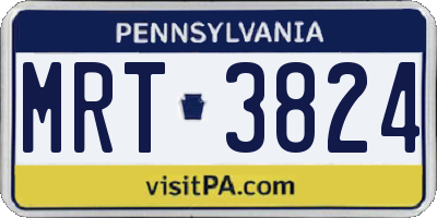 PA license plate MRT3824