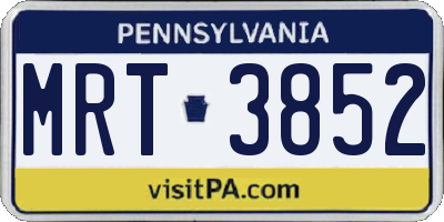 PA license plate MRT3852