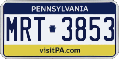 PA license plate MRT3853