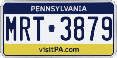 PA license plate MRT3879