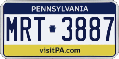 PA license plate MRT3887