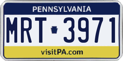 PA license plate MRT3971
