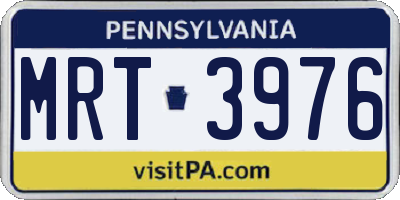 PA license plate MRT3976
