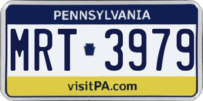 PA license plate MRT3979