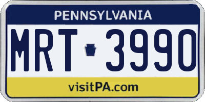 PA license plate MRT3990