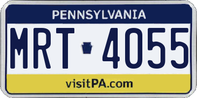 PA license plate MRT4055