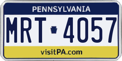 PA license plate MRT4057