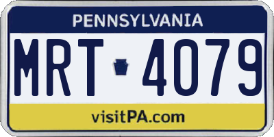PA license plate MRT4079