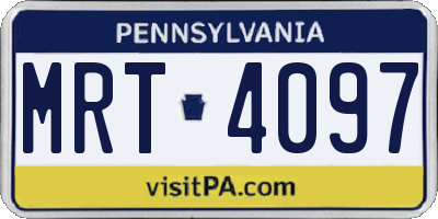 PA license plate MRT4097