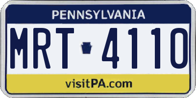 PA license plate MRT4110