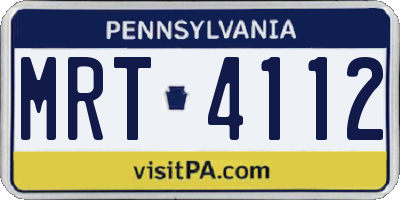 PA license plate MRT4112