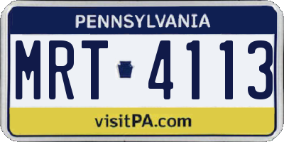 PA license plate MRT4113