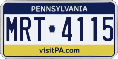 PA license plate MRT4115