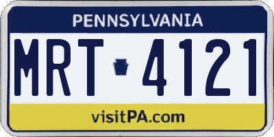 PA license plate MRT4121