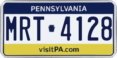 PA license plate MRT4128