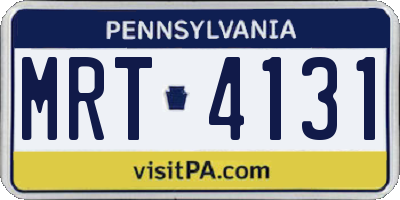 PA license plate MRT4131