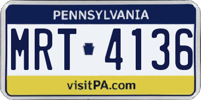 PA license plate MRT4136