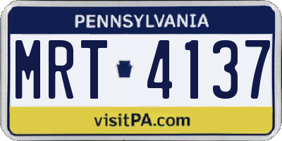 PA license plate MRT4137