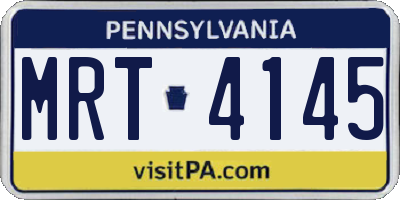 PA license plate MRT4145