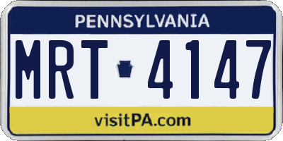 PA license plate MRT4147