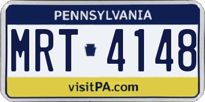 PA license plate MRT4148