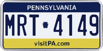 PA license plate MRT4149