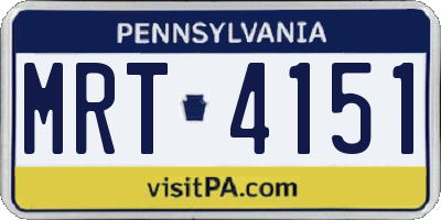 PA license plate MRT4151