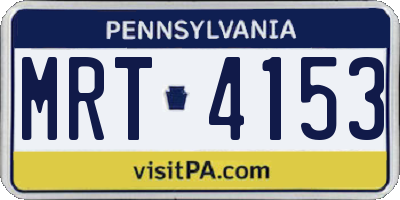 PA license plate MRT4153
