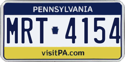 PA license plate MRT4154