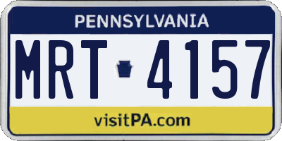 PA license plate MRT4157