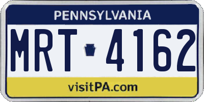 PA license plate MRT4162